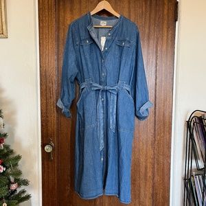 J Crew Western Indigo Shirt Dress